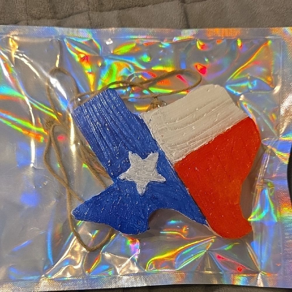 Texas State Ornament in Red, White, and Blue